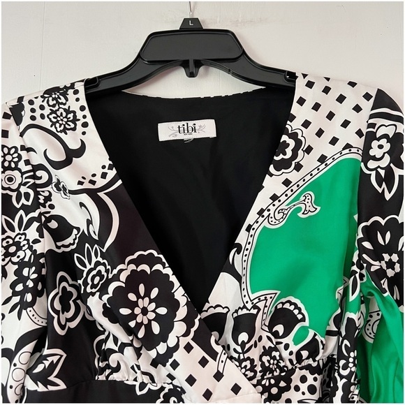 Tibi Floral Print Silk Wrap Blouse - Picture 2 of 16